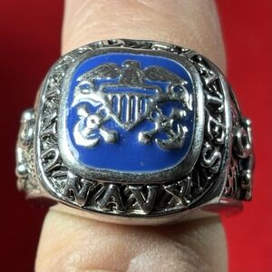 OUTSTANDING MENS RING US NAVY ANCHOR AMERICAN EAGLE VALOR AND GLORY SZ‎ 11